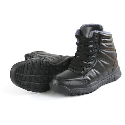 iciConfort © Chaussures d'Hiver pour Femmes XX006: Bottes hautes Antidérapantes en cuir