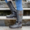 iciConfort © Chaussures d'Hiver pour Femmes XX002: Bottes en cuir Antidérapantes